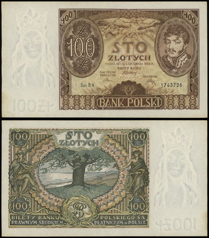 Polska, 100 złotych, 09.11.1934