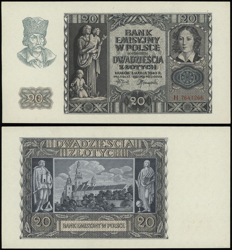 Polska, 20 złotych, 01.03.1940