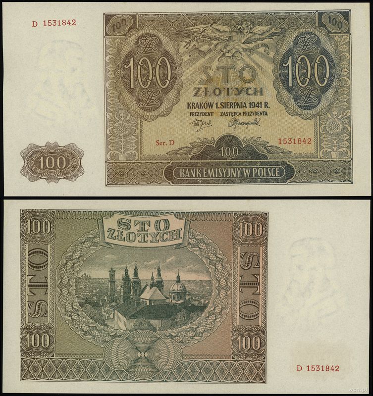 Polska, 100 złotych, 01.08.1941