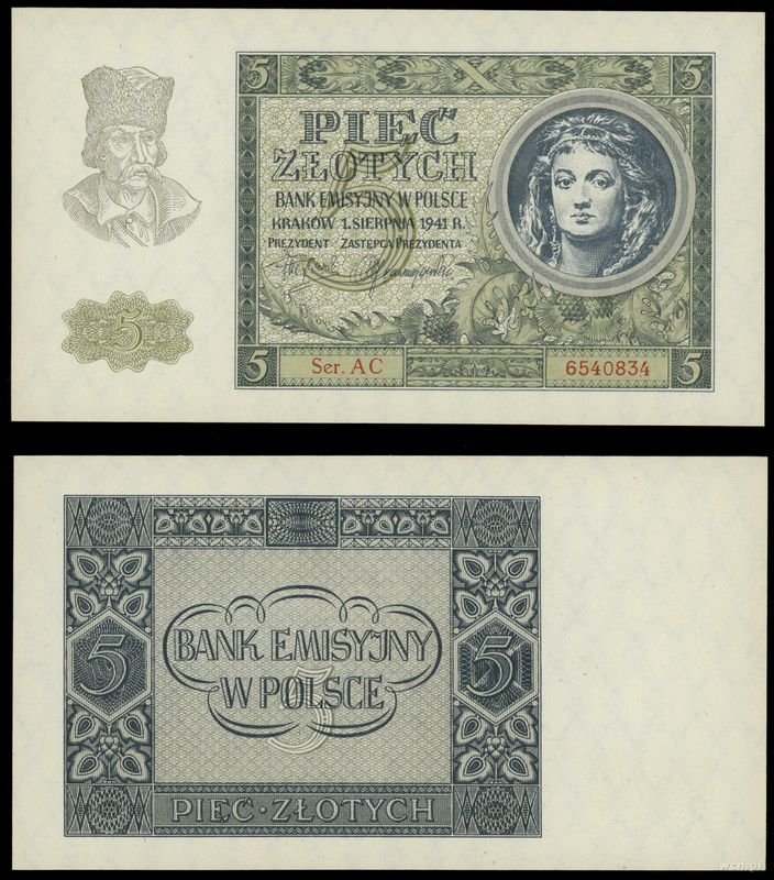 Polska, 5 złotych, 01.08.1941
