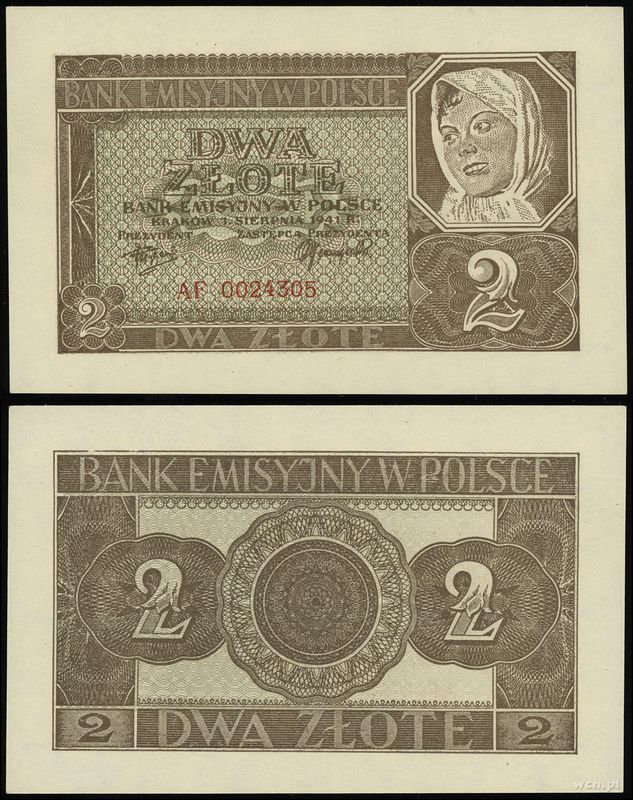 Polska, 2 złote, 01.08.1941