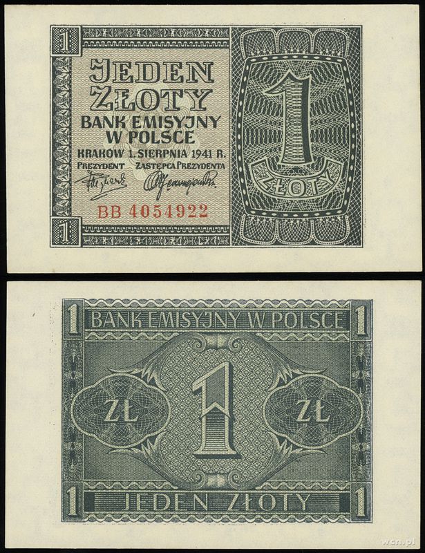 Polska, 1 złoty, 01.08.1941