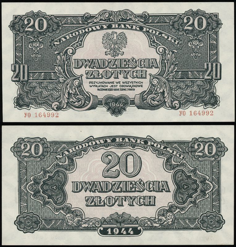 Polska, 20 złotych, 1944