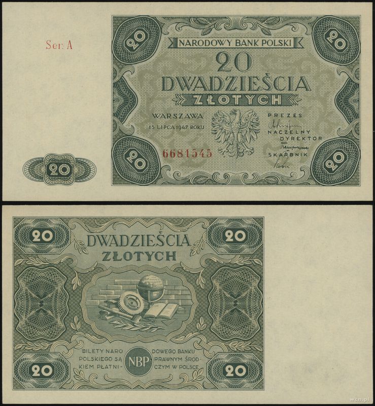 Polska, 20 złotych, 15.07.1947