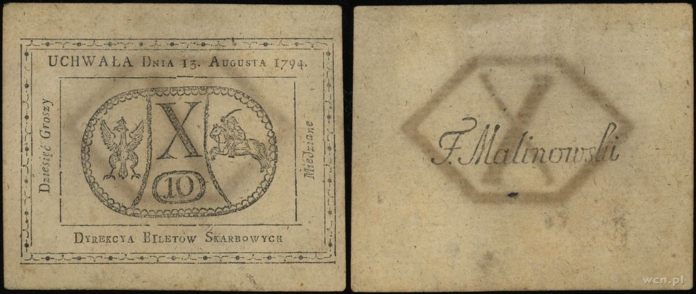 Polska, 10 groszy miedziane, 13.08.1794