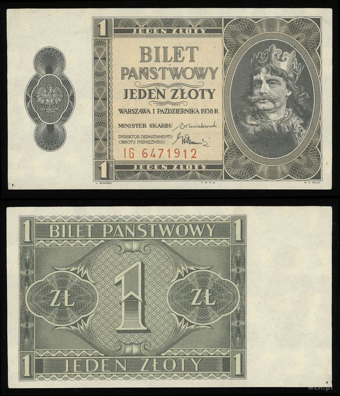 Polska, 1 złoty, 1.10.1938