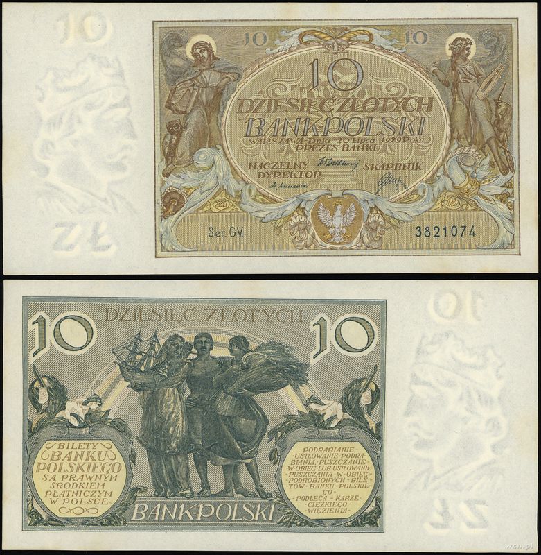Polska, 10 złotych, 20.07.1929