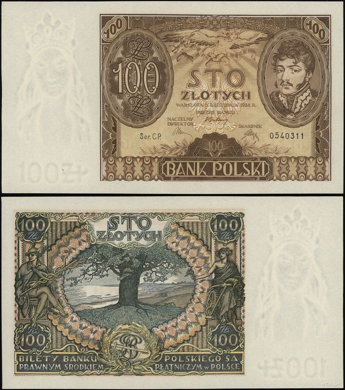 Polska, 100 złotych, 9.11.1934