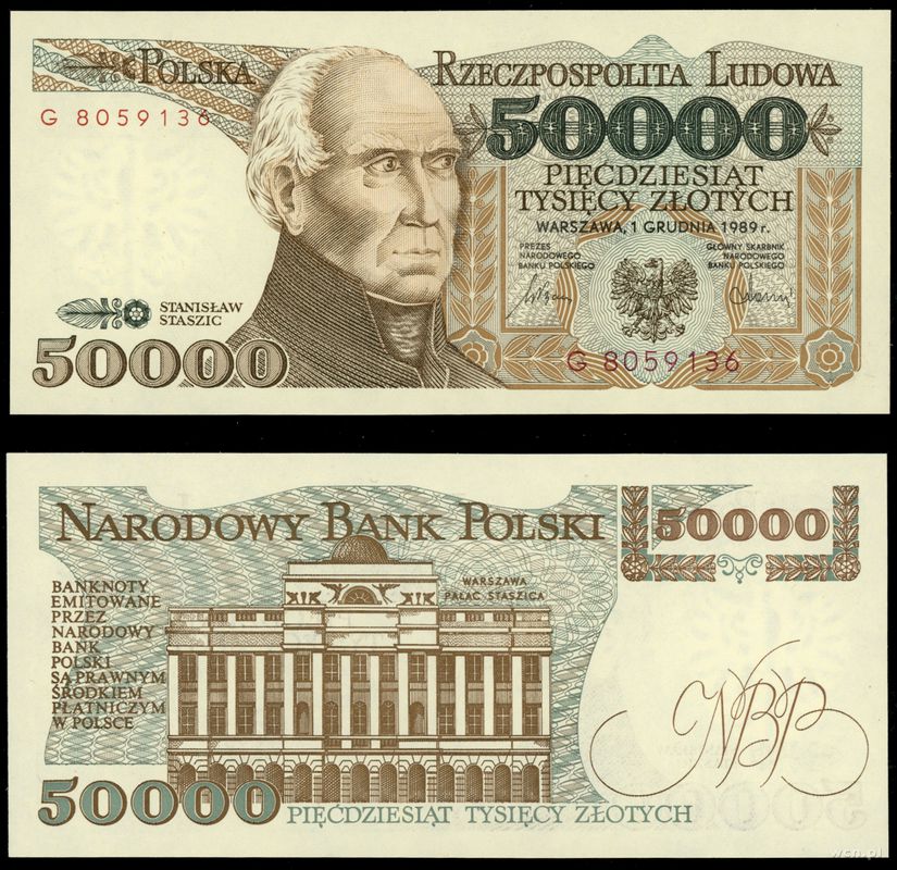 Polska, 50000 złotych, 1.12.1989