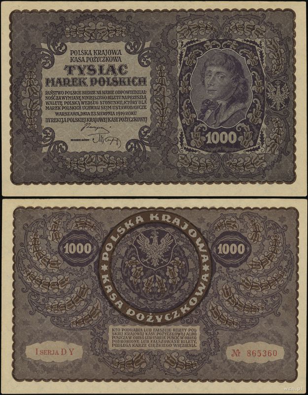Polska, 1.000 marek polskich, 23.08.1919