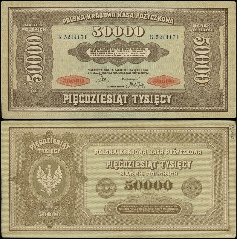 Polska, 50.000 marek polskich, 10.10.1922