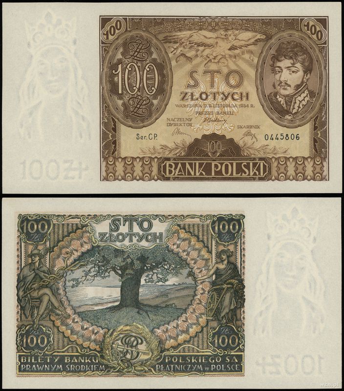 Polska, 100 złotych, 9.11.1934