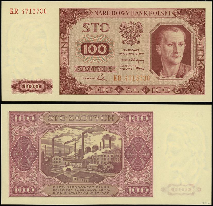 Polska, 100 złotych, 1.07.1948