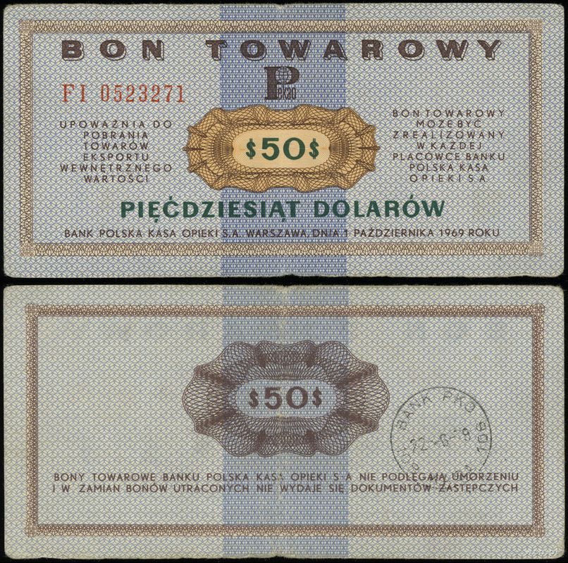 Polska, 50 dolarów, 1.10.1969
