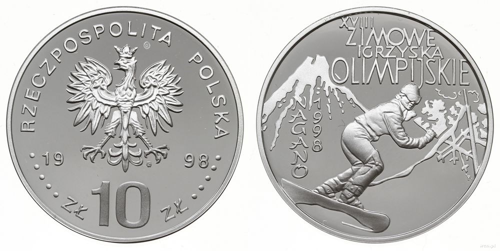 Polska, 10 złotych, 1998