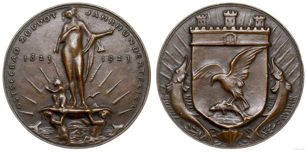 Niemcy, medal - stulecie nadbałtyckiego kurortu Sopot, 1923