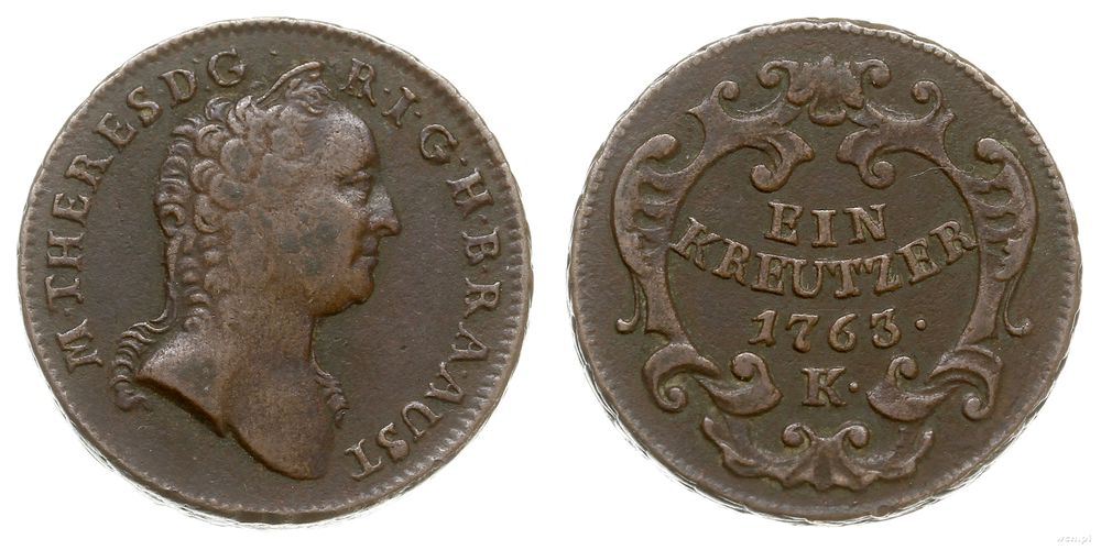 Austria, 1 krajcar, 1763/K