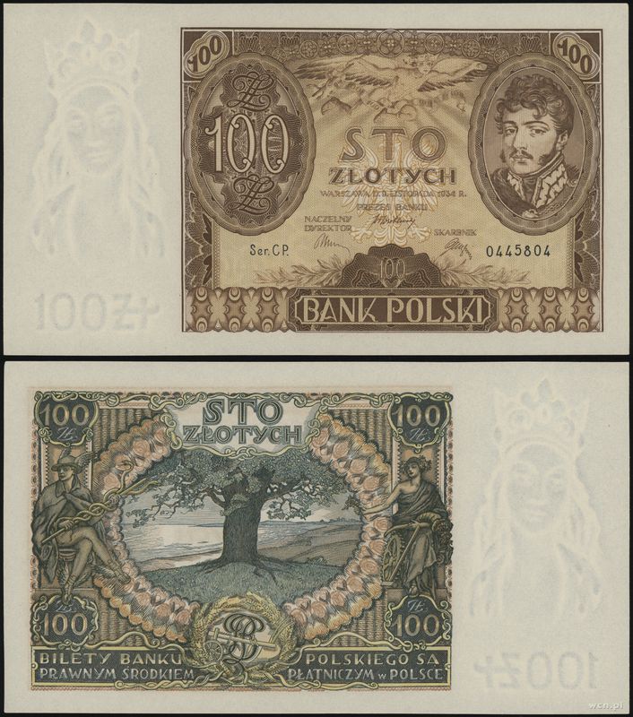 Polska, 100 złotych, 09.11.1934
