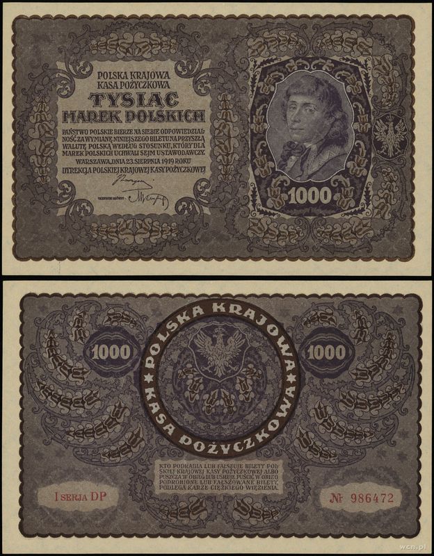 Polska, 1000 marek polskich, 23.08.1919