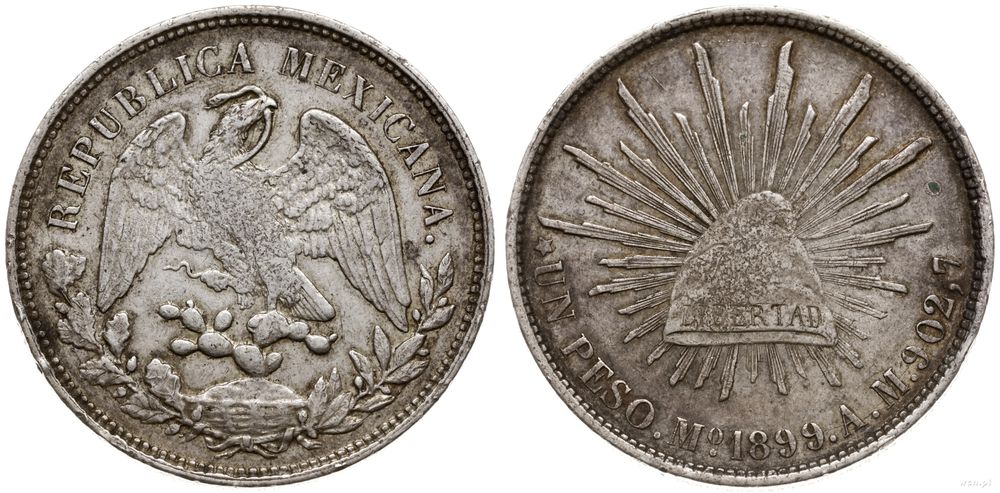 Meksyk, peso, 1899 Mo.A.M