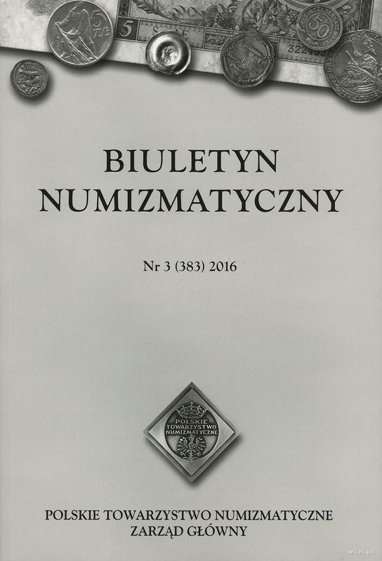 czasopisma, Biuletyn Numizmatyczny, Nr. 3 (383) 2016, Polskie Towarzystwo Numizmatyczne