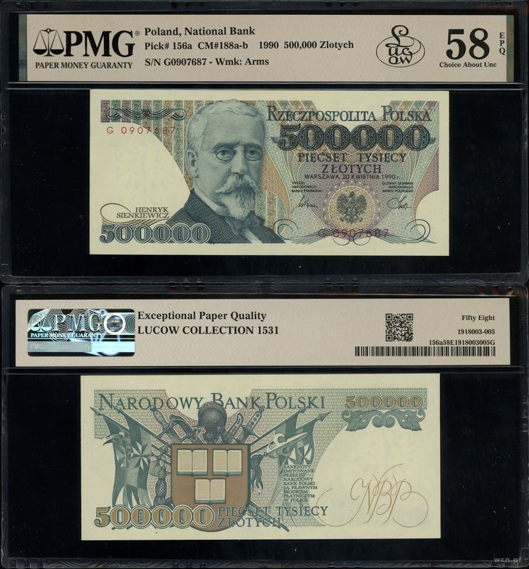 Polska, 500.000 złotych, 20.04.1990