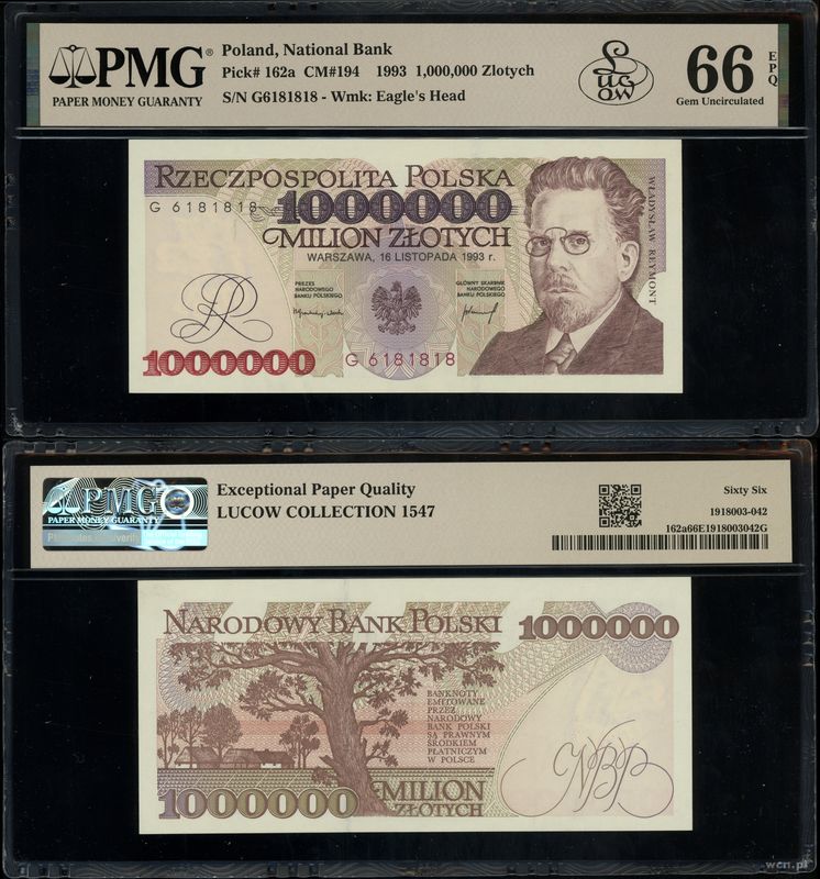 Polska, 1.000.000 złotych, 16.11.1993