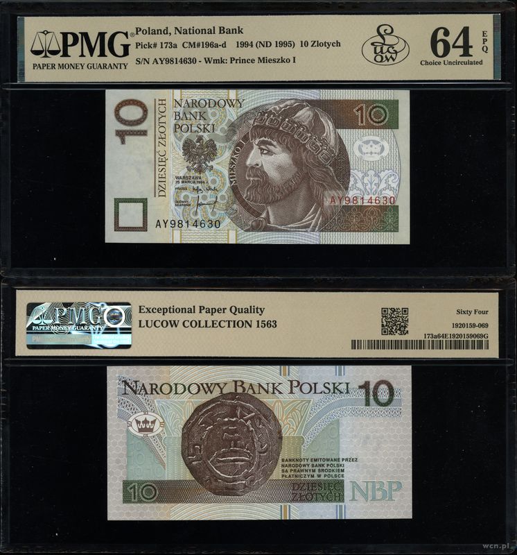 Polska, 10 złotych, 25.03.1994