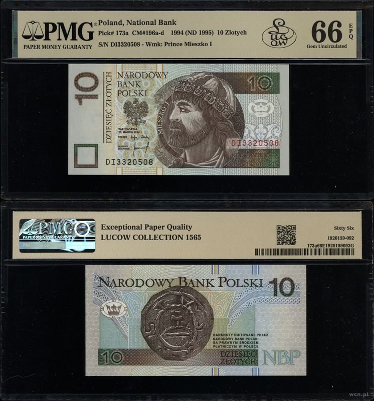 Polska, 10 złotych, 25.03.1994