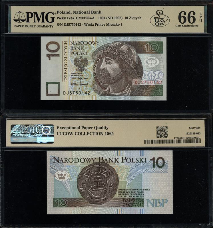 Polska, 10 złotych, 25.03.1994