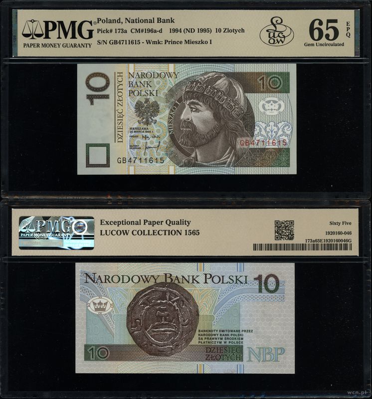 Polska, 10 złotych, 25.03.1994