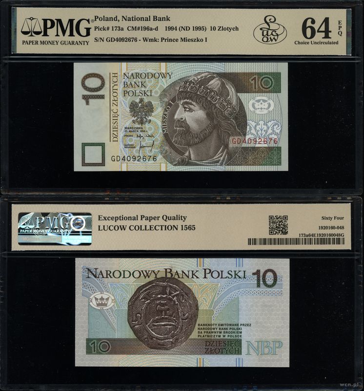 Polska, 10 złotych, 25.03.1994