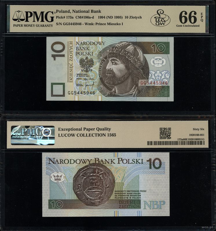Polska, 10 złotych, 25.03.1994