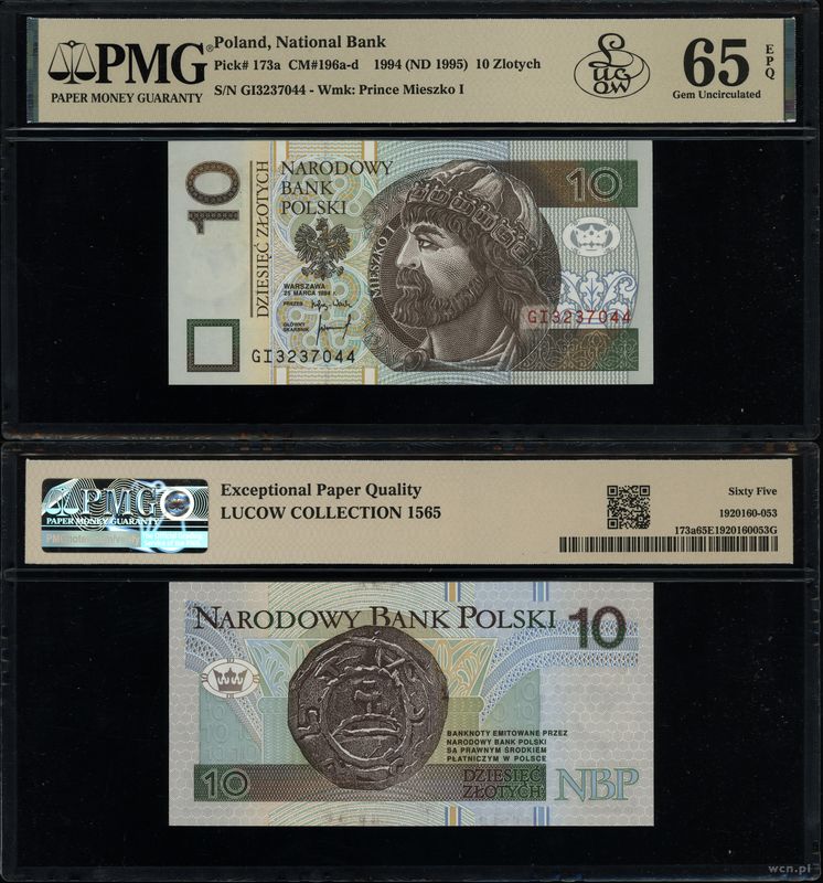 Polska, 10 złotych, 25.03.1994