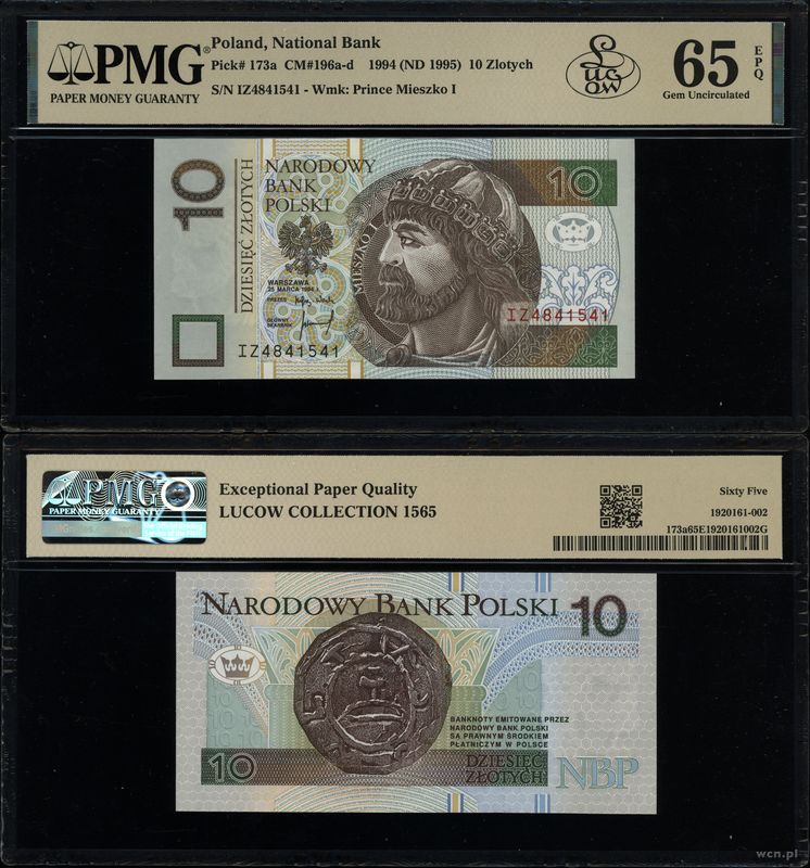 Polska, 10 złotych, 25.03.1994