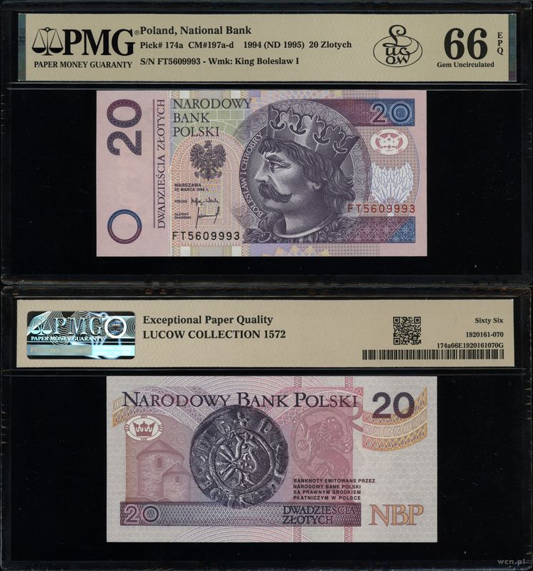 Polska, 20 złotych, 25.03.1994