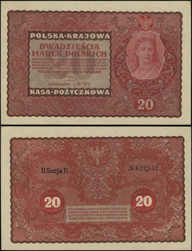 Polska, 20 marek polskich, 23.08.1919