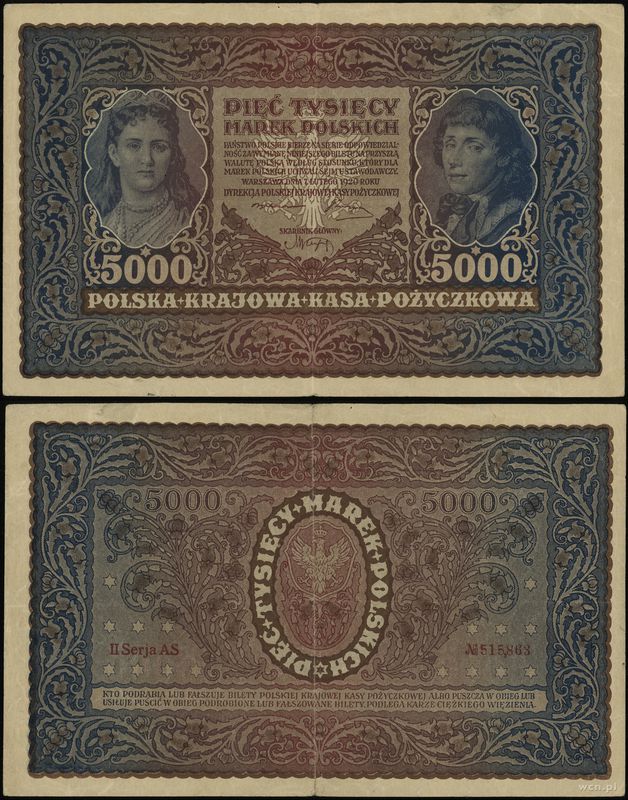 Polska, 5.000 marek polskich, 7.02.1920