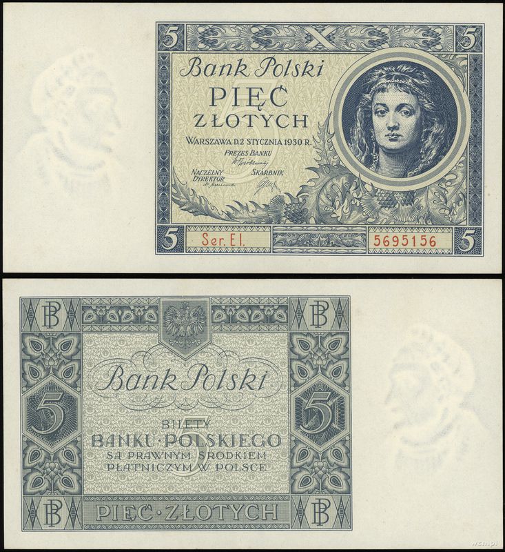 Polska, 5 złotych, 2.01.1930