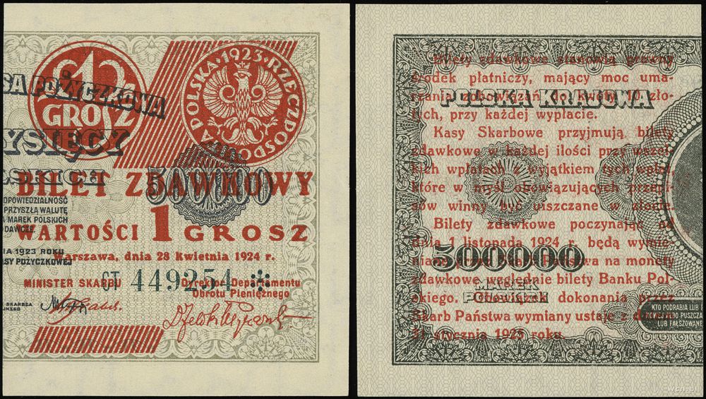 Polska, 1 grosz, 28.04.1924