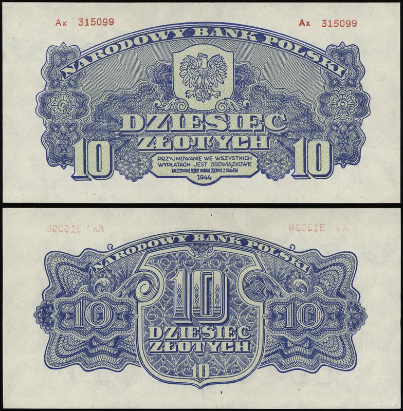 Polska, 10 złotych, 1944