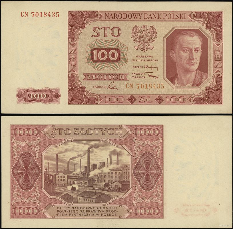 Polska, 100 złotych, 1.07.1948