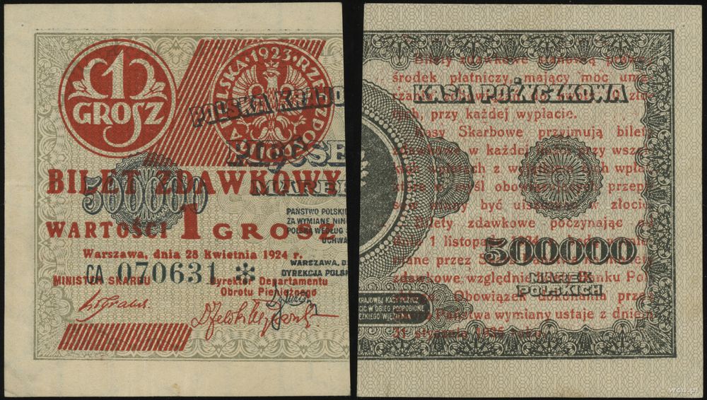 Polska, 1 grosz, 28.04.1924
