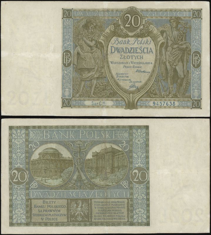 Polska, 20 złotych, 1.09.1929