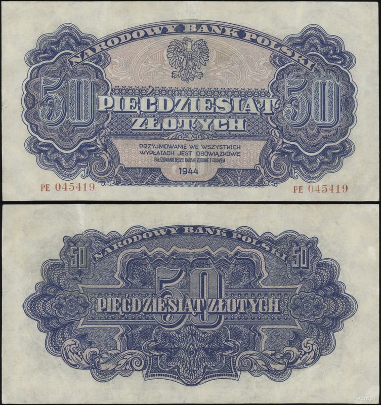 Polska, 50 złotych, 1944