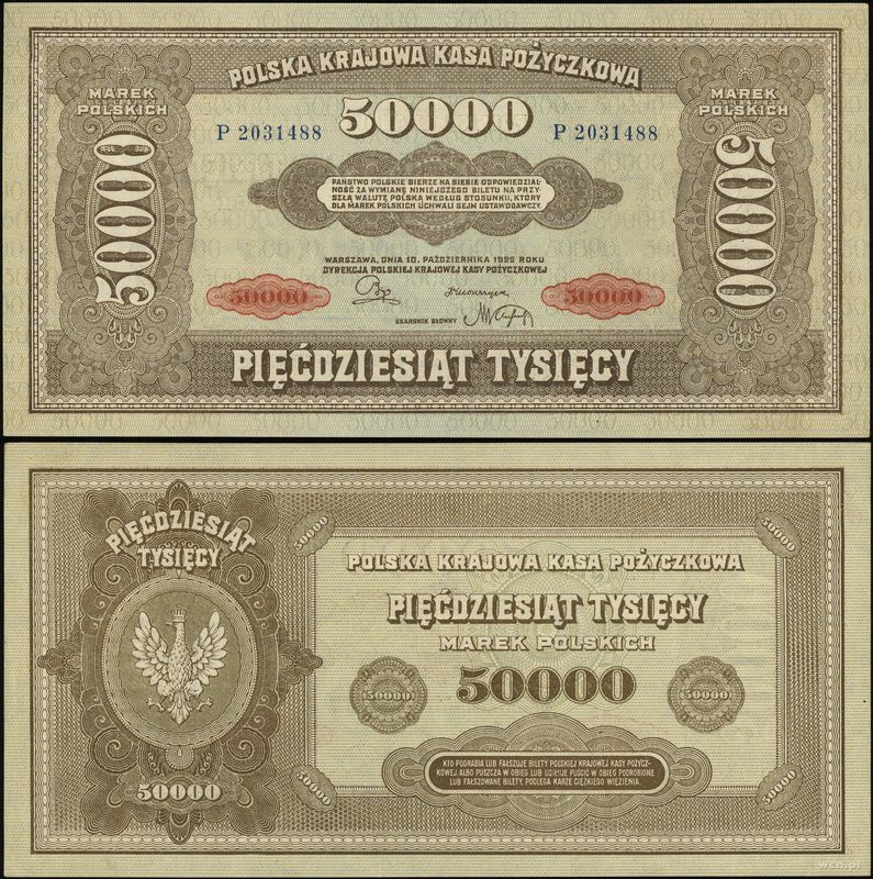 Polska, 50.000 marek polskich, 10.10.1922