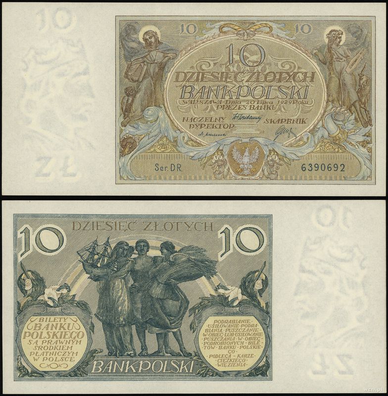 Polska, 10 złotych, 20.07.1929