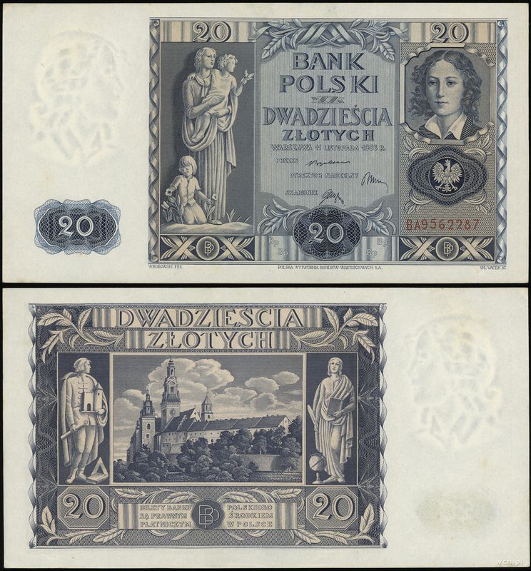 Polska, 20 złotych, 11.11.1936