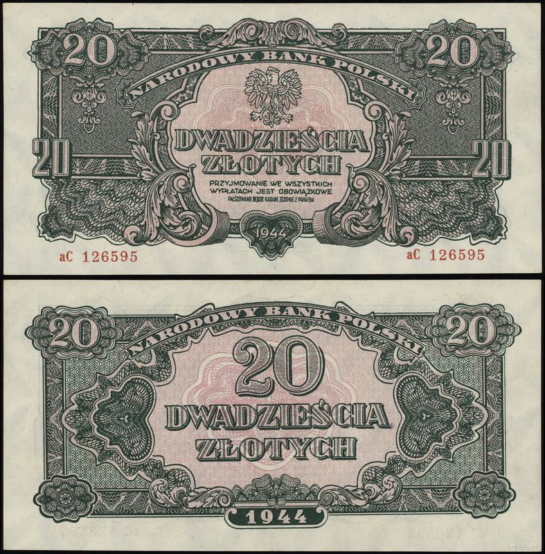 Polska, 20 złotych, 1944