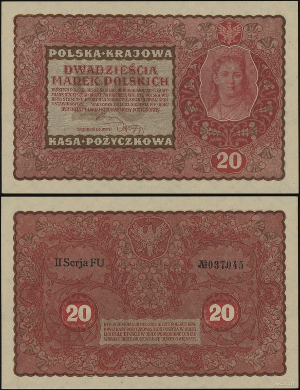 Polska, 20 marek polskich, 23.08.1919